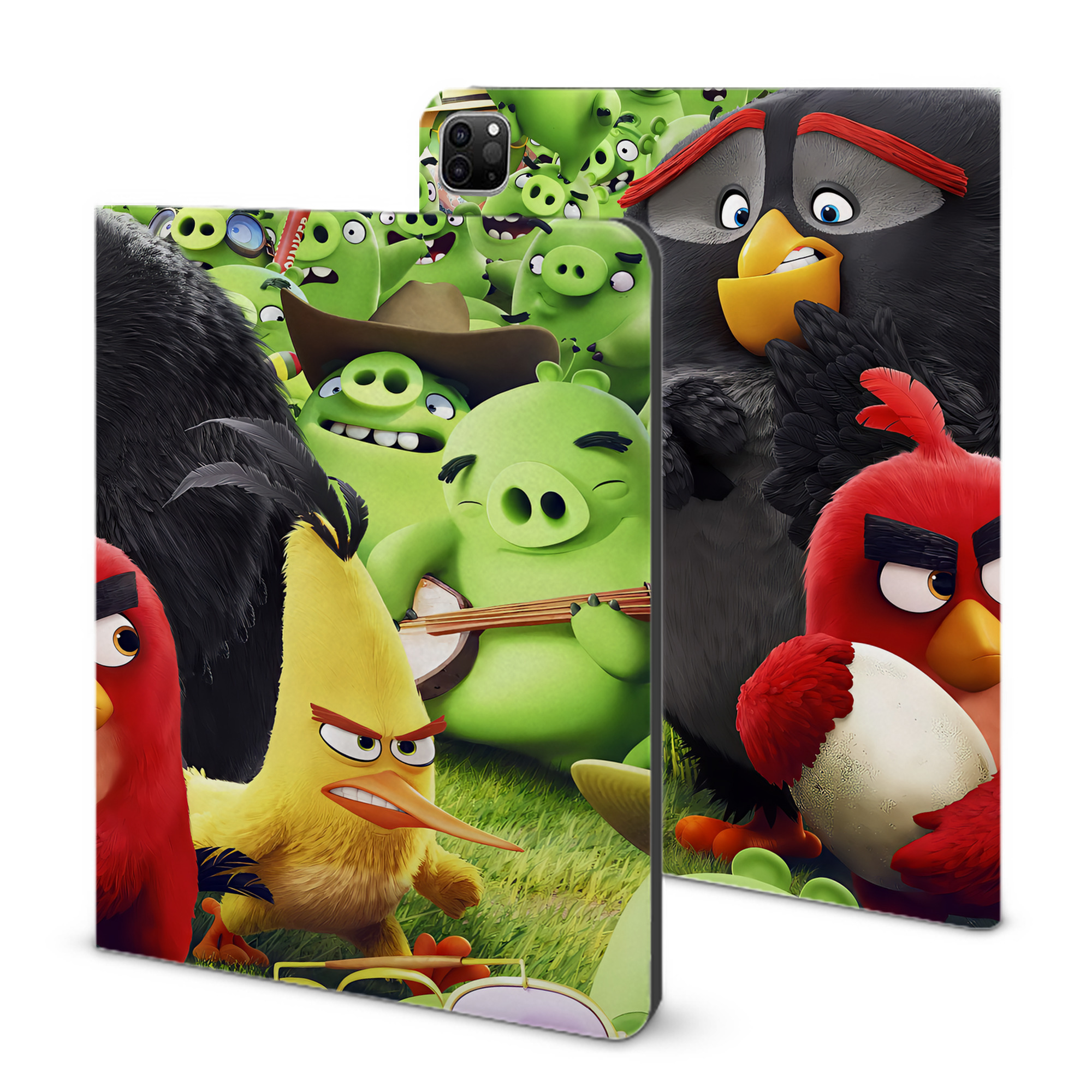 （画像用） Angry Birds アングリーバード IPad ケース ブック型 PUレザー TPU 耐衝撃 軽量 薄型 ペン収納なし 全面保護 IPad 各モデル対応